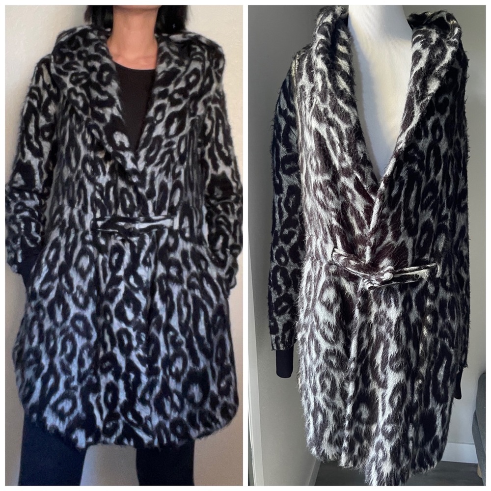 Leopard Hi-Low Belted Jacket